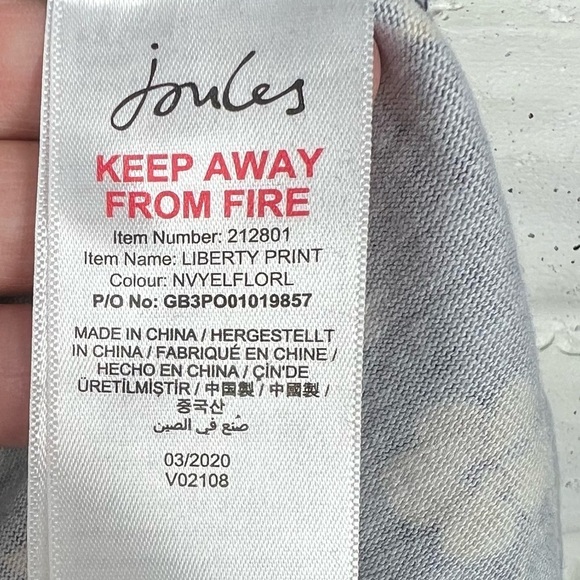 JOULES Navy with Yellow/Gold Floral Short Sleeve Crewneck T-Shirt Dress Size 6 - Picture 5 of 7